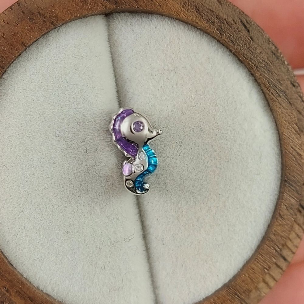 925 Silver Seahorse Nautical Charm - Picture 8 of 8